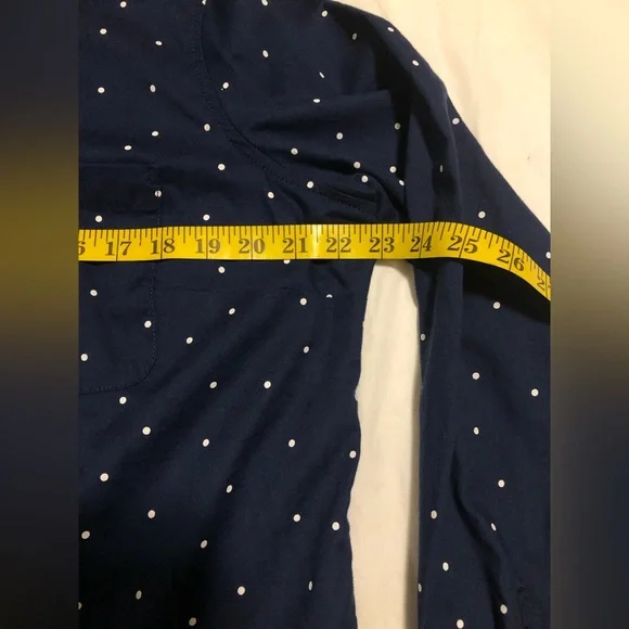 St. John’s Bay, XL, blue & white polka dot button up blouse - Picture 5 of 13